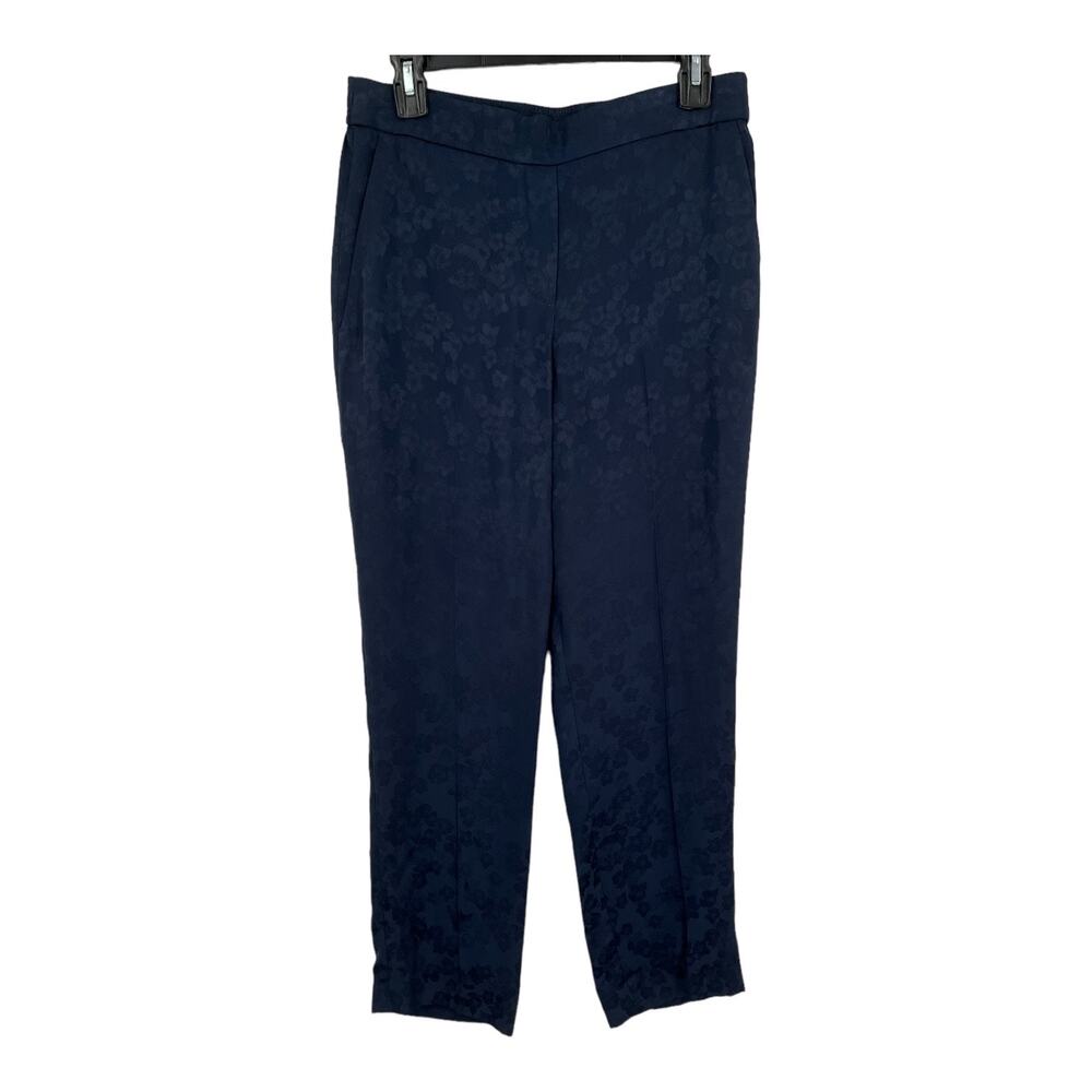Theory pants Slim Pull-On Pant in Viscose Jacquard navy blue size 4 - Picture 2 of 7